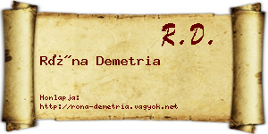 Róna Demetria névjegykártya